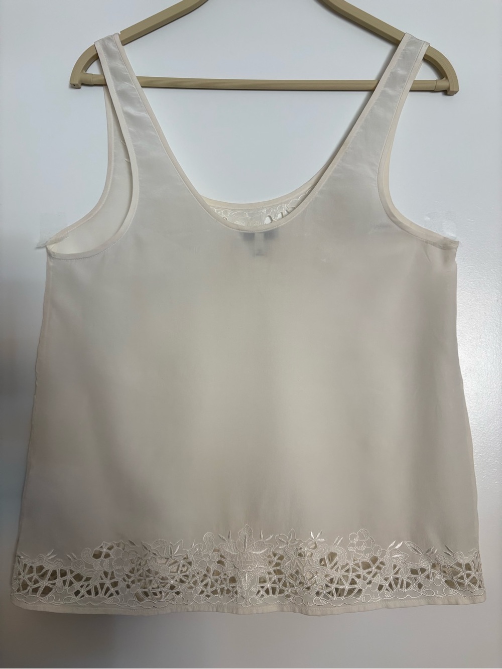 Joie Silk Cream Embroidered Cutwork Sleeveless Top - Picture 2 of 12